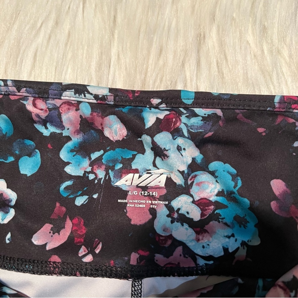 Avia Active Core Performance Legging Black Floral L 12-14 - Picture 10 of 11